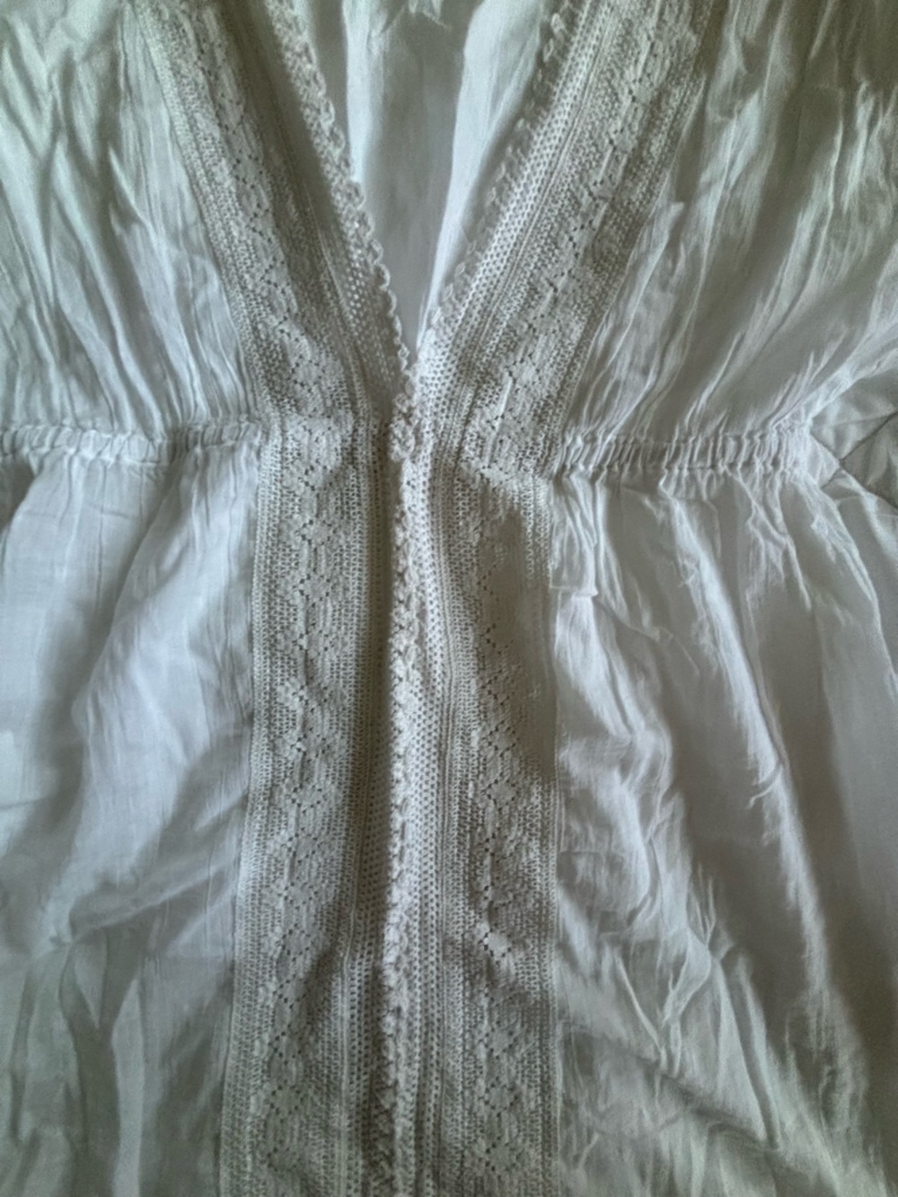 Ralph Lauren White Lace-Trim Cotton Dress/Sleep Top - Picture 2 of 5